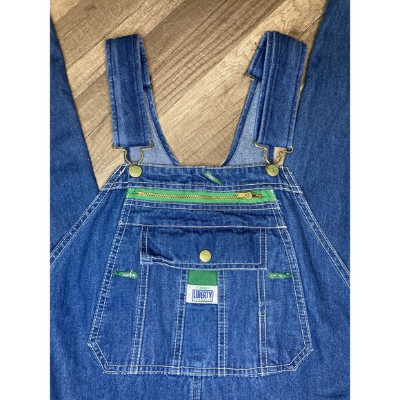 Liberty Overalls Mens 38x30 (29) Denim Bibs Coveralls Carpenter Utility Workwear - Picture 3 of 10